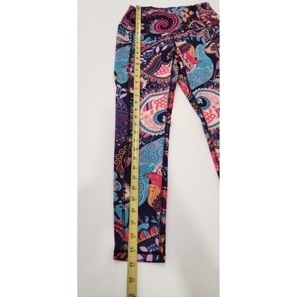 DOP DOVPOD Leggings M High Waist  Colorful Paisley/Mandala Print Fitness Yoga - Picture 4 of 9